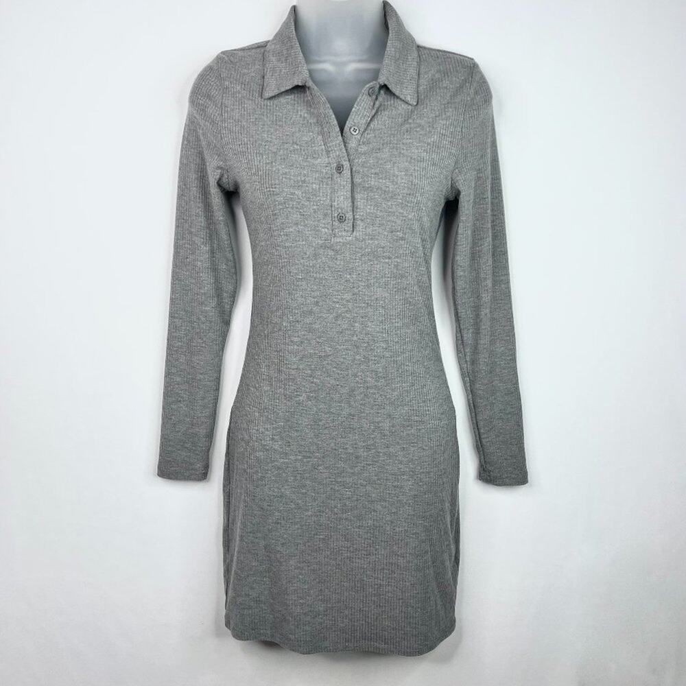 NWOT Love, Fire Grey Ribbed Bodycon Dress XS